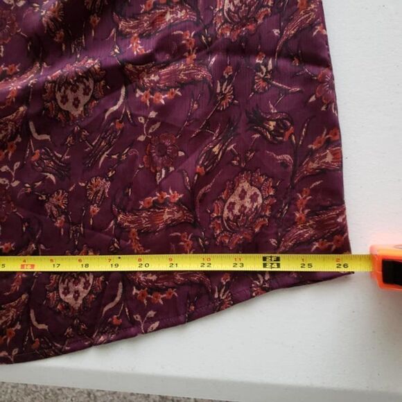 Xhilaration Maroon Off-Shoulder Floral Boho Blouse 1X - Picture 14 of 14